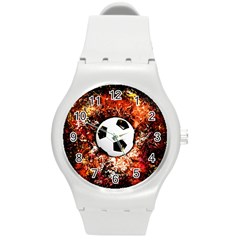 Football  Round Plastic Sport Watch (m)