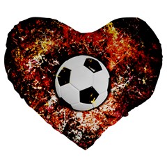 Football  Large 19  Premium Heart Shape Cushions by Valentinaart