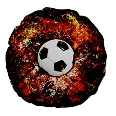 Football  Large 18  Premium Flano Round Cushions by Valentinaart