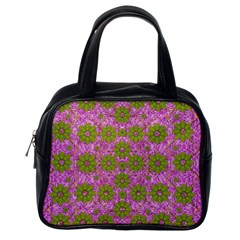 Paradise Flowers In Bohemic Floral Style Classic Handbags (one Side) by pepitasart