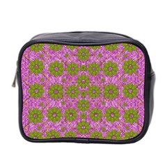 Paradise Flowers In Bohemic Floral Style Mini Toiletries Bag 2-side by pepitasart