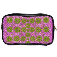 Paradise Flowers In Bohemic Floral Style Toiletries Bags by pepitasart