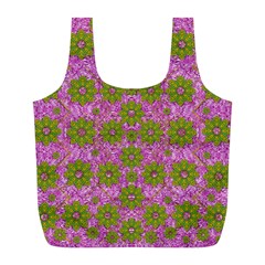 Paradise Flowers In Bohemic Floral Style Full Print Recycle Bags (l)  by pepitasart