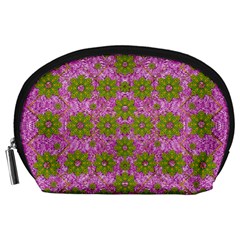 Paradise Flowers In Bohemic Floral Style Accessory Pouches (large)  by pepitasart