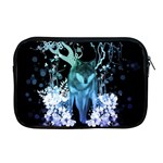 Amazing Wolf With Flowers, Blue Colors Apple MacBook Pro 17  Zipper Case Front