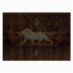 Wonderful Steampunk Lion With Floral Elements Large Glasses Cloth (2-Side)