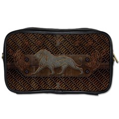 Wonderful Steampunk Lion With Floral Elements Toiletries Bags