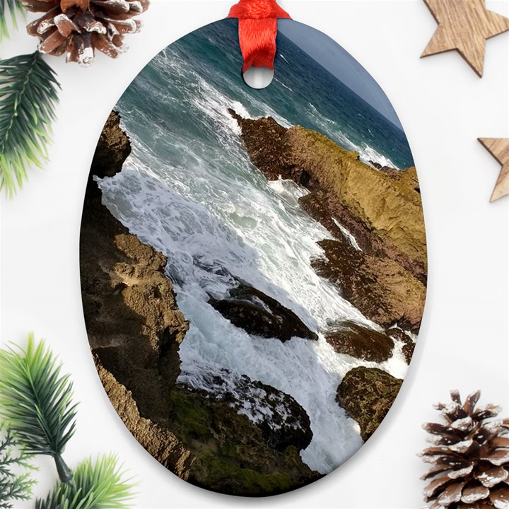 Jobo Beach Isabela Puerto Rico  Oval Ornament (Two Sides)