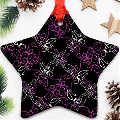 Dark Intersecting Lace Pattern Ornament (star) by dflcprints