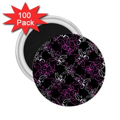 Dark Intersecting Lace Pattern 2 25  Magnets (100 Pack)  by dflcprints