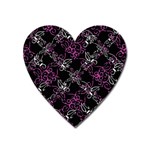 Dark Intersecting Lace Pattern Heart Magnet Front