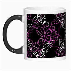 Dark Intersecting Lace Pattern Morph Mugs by dflcprints