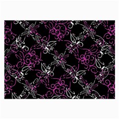 Dark Intersecting Lace Pattern Large Glasses Cloth by dflcprints