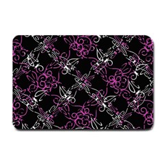 Dark Intersecting Lace Pattern Small Doormat  by dflcprints