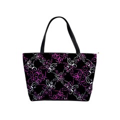 Dark Intersecting Lace Pattern Shoulder Handbags by dflcprints