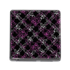 Dark Intersecting Lace Pattern Memory Card Reader (square) by dflcprints