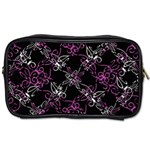 Dark Intersecting Lace Pattern Toiletries Bags Front