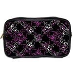 Dark Intersecting Lace Pattern Toiletries Bags 2-Side Back