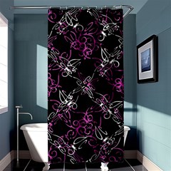 Dark Intersecting Lace Pattern Shower Curtain 36  X 72  (stall)  by dflcprints