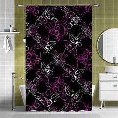 Dark Intersecting Lace Pattern Shower Curtain 48  X 72  (small)  by dflcprints