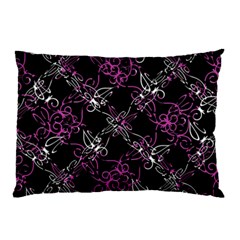 Dark Intersecting Lace Pattern Pillow Case (two Sides) by dflcprints