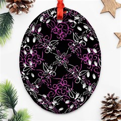 Dark Intersecting Lace Pattern Ornament (oval Filigree) by dflcprints