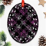 Dark Intersecting Lace Pattern Ornament (Oval Filigree) Front