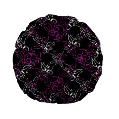 Dark Intersecting Lace Pattern Standard 15  Premium Round Cushions by dflcprints