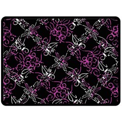 Dark Intersecting Lace Pattern Double Sided Fleece Blanket (large)  by dflcprints