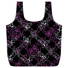 Dark Intersecting Lace Pattern Full Print Recycle Bags (l)  by dflcprints