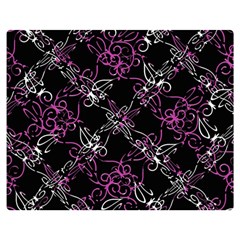 Dark Intersecting Lace Pattern Double Sided Flano Blanket (medium)  by dflcprints