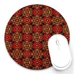 Colorful Ornate Pattern Design Round Mousepads by dflcprints