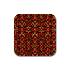 Colorful Ornate Pattern Design Rubber Square Coaster (4 Pack)  by dflcprints