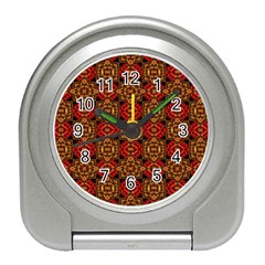 Colorful Ornate Pattern Design Travel Alarm Clocks by dflcprints