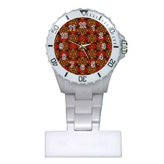 Colorful Ornate Pattern Design Plastic Nurses Watch by dflcprints