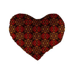 Colorful Ornate Pattern Design Standard 16  Premium Flano Heart Shape Cushions by dflcprints