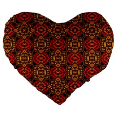 Colorful Ornate Pattern Design Large 19  Premium Flano Heart Shape Cushions by dflcprints