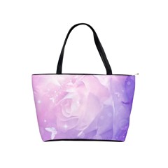 Beautiful Rose, Soft Violet Colors Shoulder Handbags by FantasyWorld7