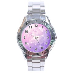 Beautiful Rose, Soft Violet Colors Stainless Steel Analogue Watch by FantasyWorld7