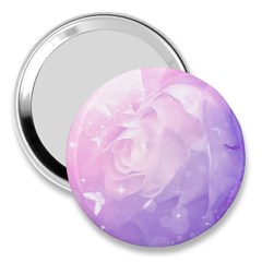 Beautiful Rose, Soft Violet Colors 3  Handbag Mirrors by FantasyWorld7