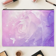 Beautiful Rose, Soft Violet Colors Cosmetic Bag (xxxl)  by FantasyWorld7