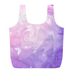 Beautiful Rose, Soft Violet Colors Full Print Recycle Bags (l)  by FantasyWorld7