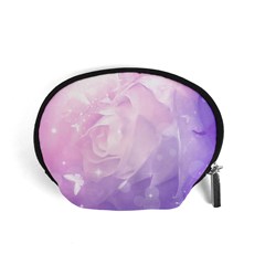 Beautiful Rose, Soft Violet Colors Accessory Pouches (small)  by FantasyWorld7