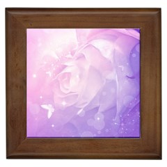 Beautiful Rose, Soft Violet Colors Framed Tiles by FantasyWorld7