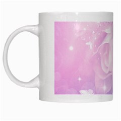 Beautiful Rose, Soft Violet Colors White Mugs by FantasyWorld7