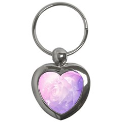 Beautiful Rose, Soft Violet Colors Key Chains (heart)  by FantasyWorld7