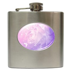 Beautiful Rose, Soft Violet Colors Hip Flask (6 Oz) by FantasyWorld7