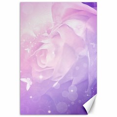 Beautiful Rose, Soft Violet Colors Canvas 12  X 18   by FantasyWorld7