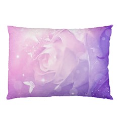 Beautiful Rose, Soft Violet Colors Pillow Case by FantasyWorld7