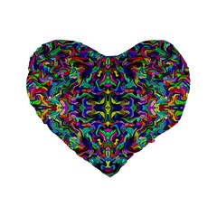 Colorful-17 Standard 16  Premium Heart Shape Cushions by ArtworkByPatrick